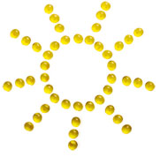 D-pearl sun tabletten in de vorm van een vorm gelegd